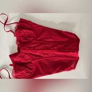 Urban Outfitters Red Lace Chemise
